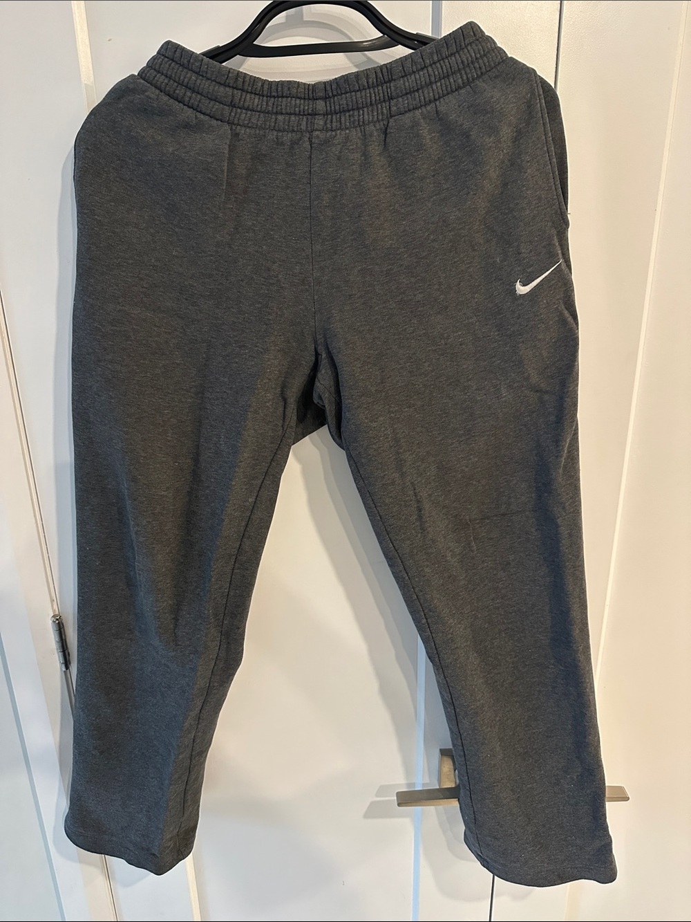 Nike Dark Gray Kids Sweatpants with White Swoosh